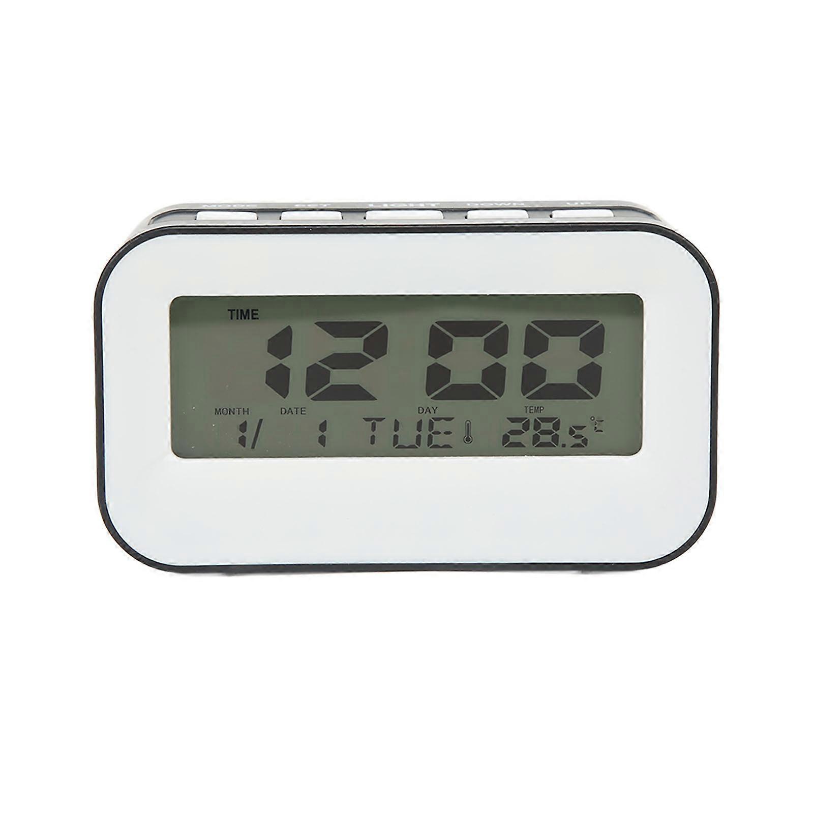 Black LCD Kids Alarm Clock: Musical Alarms with Backlight and Snooze Function