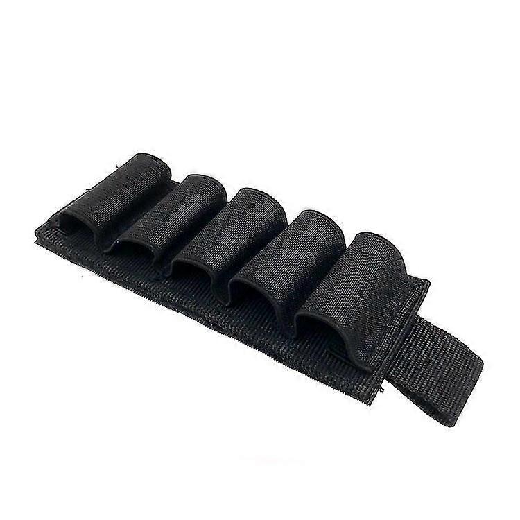 النايلون بندقية حامل الذخيرة مع لاصق دعم قطاع 6 Rounds1pcs، أسود)