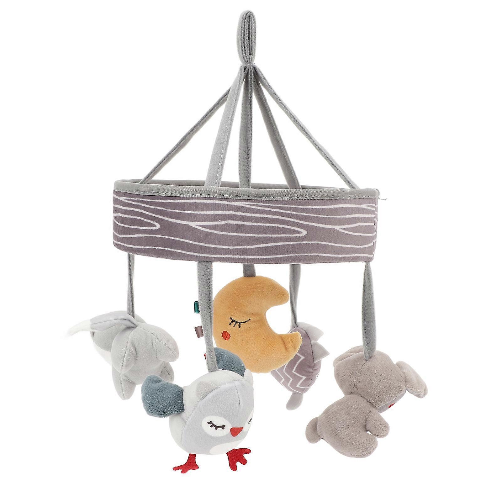 Baby Mobile Rotatable Rattle Infant Plush Pendant Toy Hanging Crib Mobile for Bed Stroller