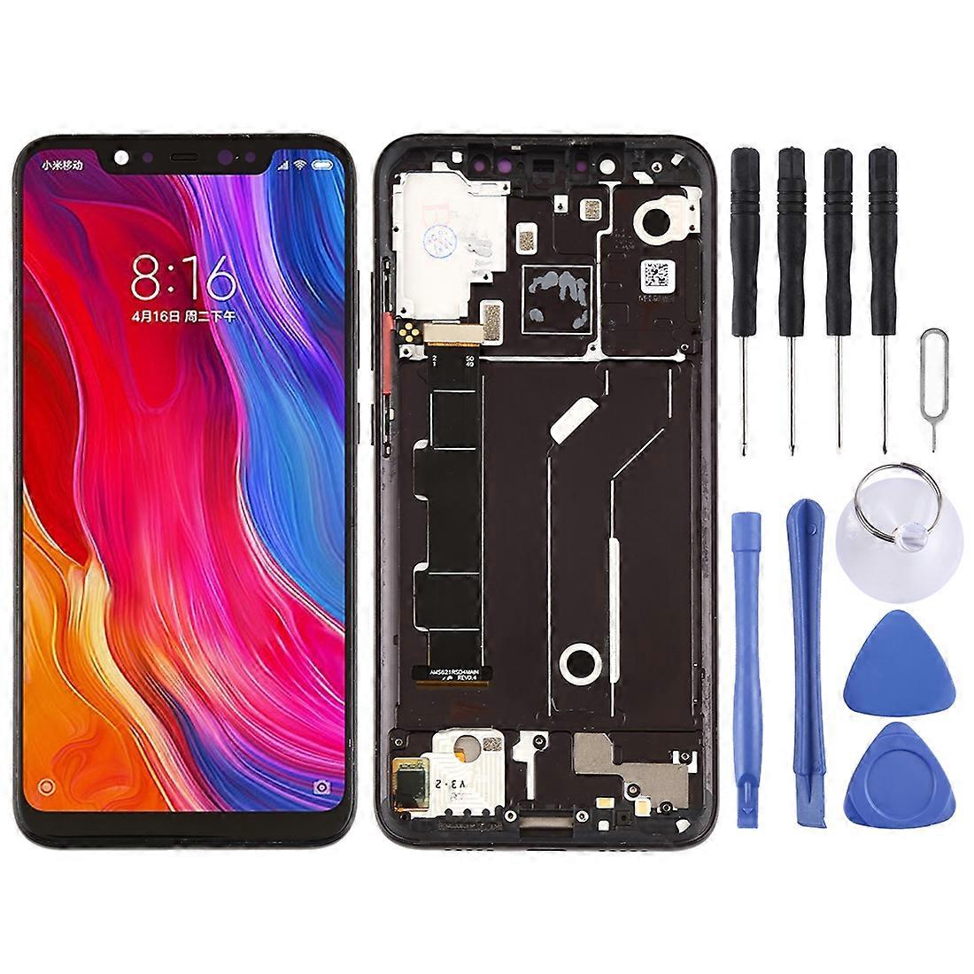 LCD Screen and Digitizer Full Assembly with Frame & Side Keys for Xiaomi Mi 8