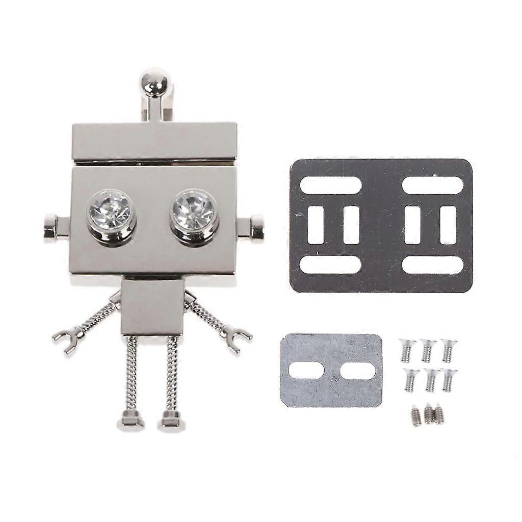 Robot Shape Clasp Turn Lock Twist Locks Metal Hardware For DIY Handbag Shoulder  Silver white