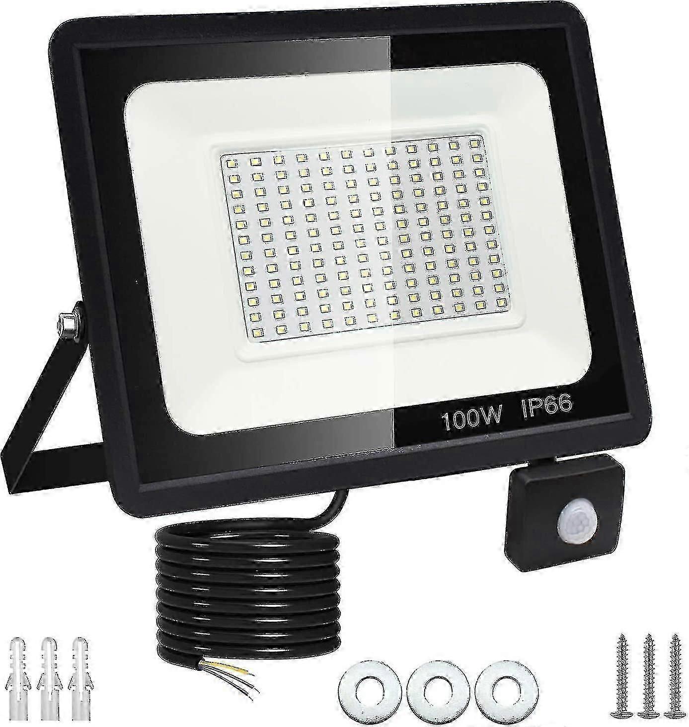 Outdoor Led Floodlight With Motion Sensor, Cool White Security Light