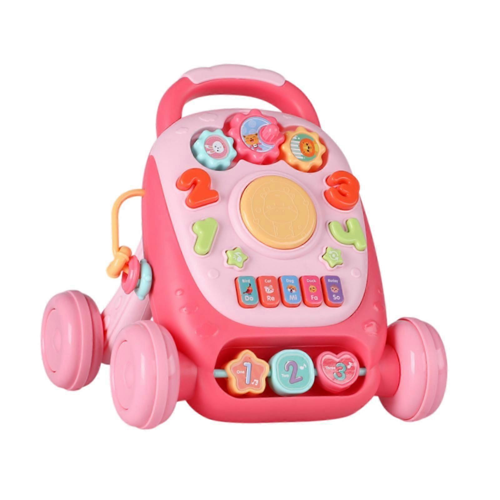 Baby Walking Push Toy για αγόρι και κορίτσι που μαθαίνουν να στέκονται Περπατήστε Μάθηση Περπατήστε ροζ