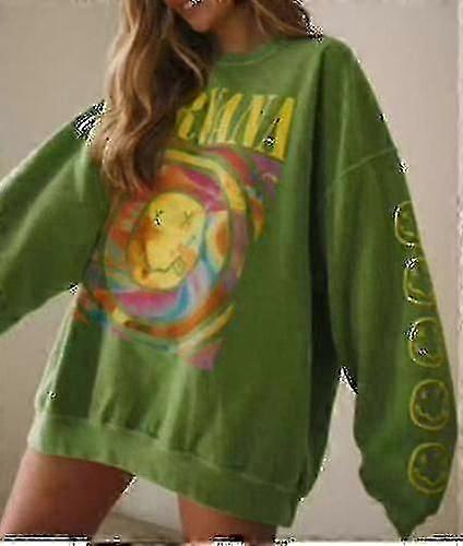 Nirvana Smiley Face Crewneck Mikina Heliconia Color Nirvana Mikina dárek