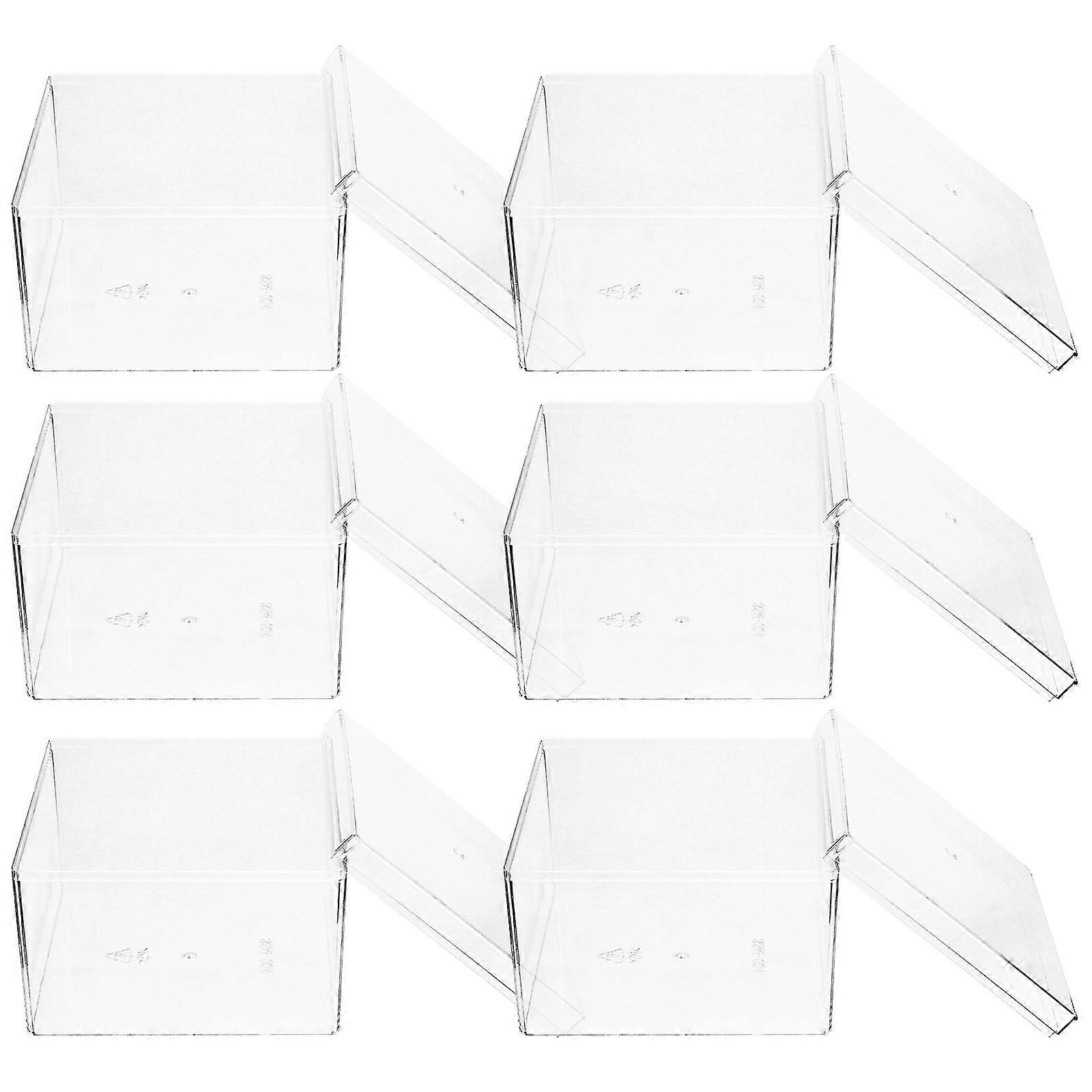 6Pcs Clear Cake Boxes Square Cake Boxes Portable Bakery Boxes Tiramisu Wrapping Boxes