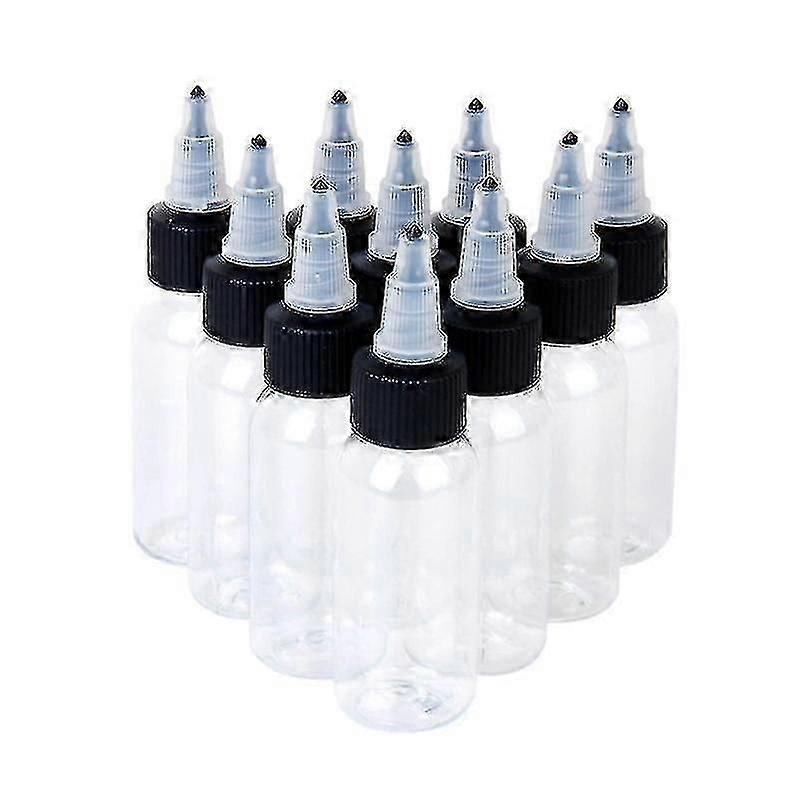 10pcs 120ml Empty Ink Bottle Clear Storage Bottles With (random Color)