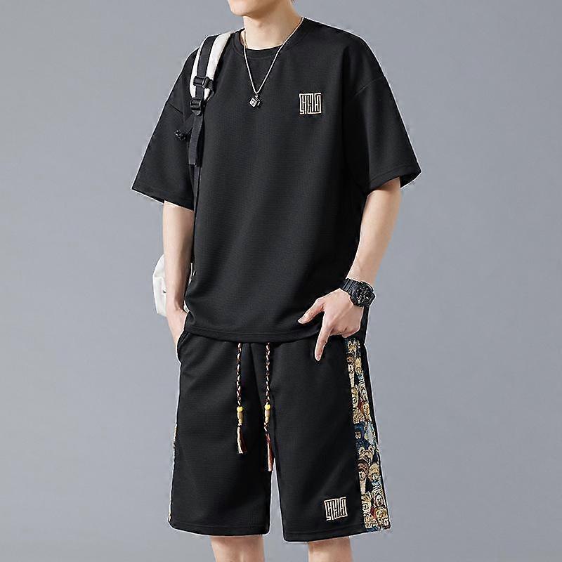 Summer Casual Short Sleeve Tracksuit MenTwo-piece Set