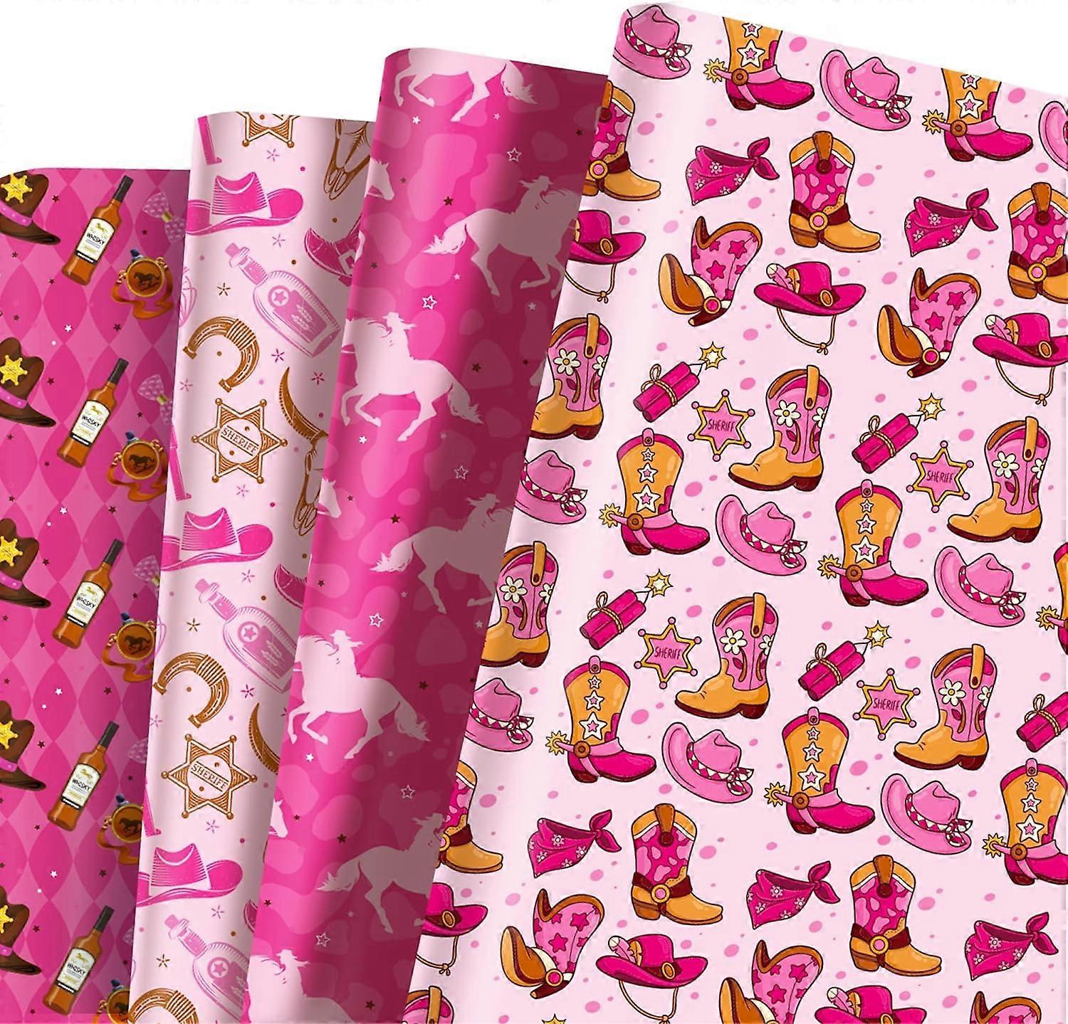 12 sheets western style gift wrapping paper for festive occasions
