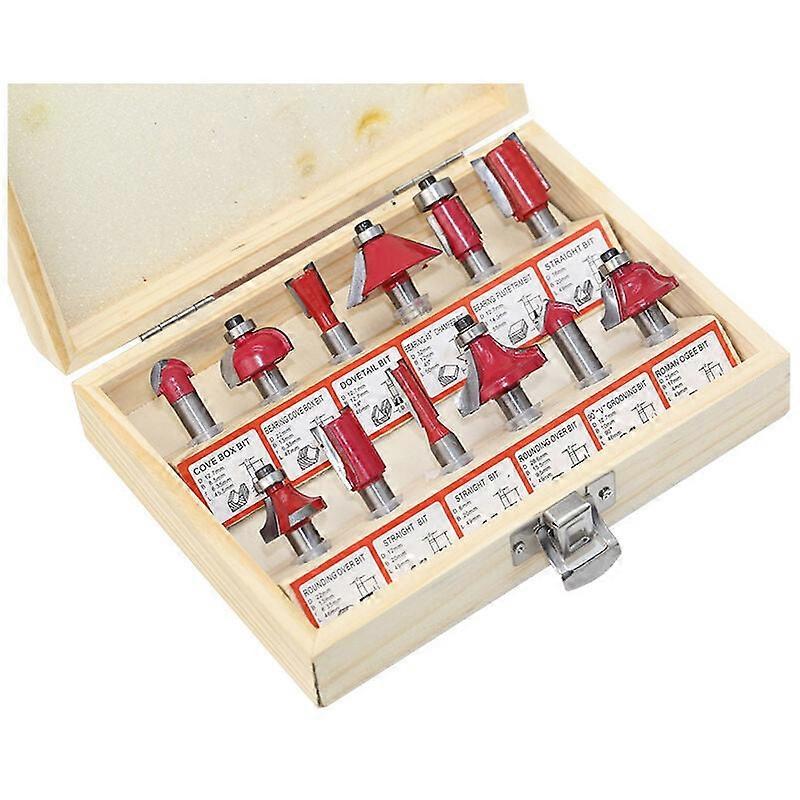 12 Pcs Router Bit Set with 8mm Shank Tungsten Carbide Router Bits Professional Tools for Woodworking and DIY