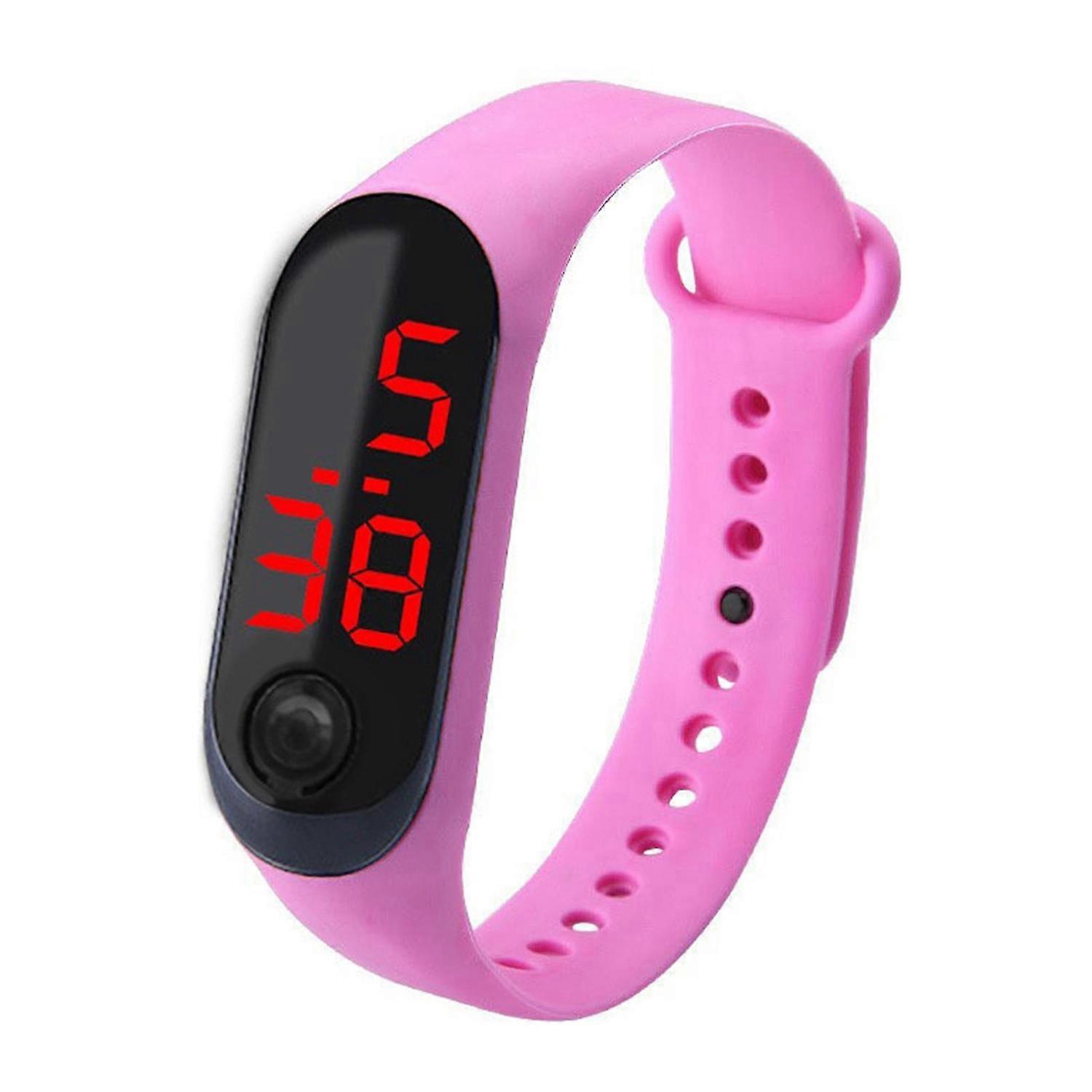 Adjustable Strap Button Control LED Display Electronic Digital Watch Bracelet