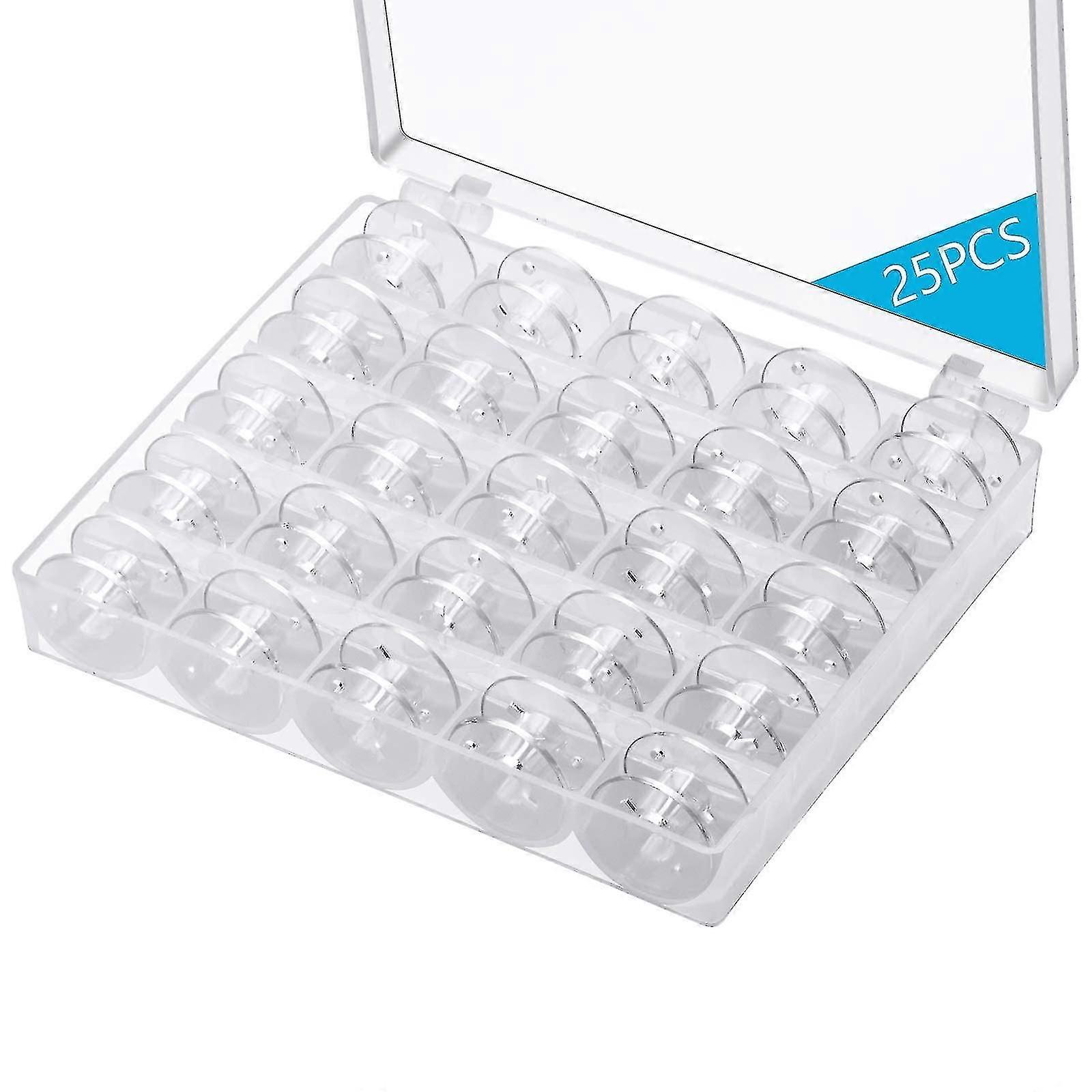 25 Pcs Bobbins For Sewing Machine, Sewing Accessories, Plastic Bobbin With Case