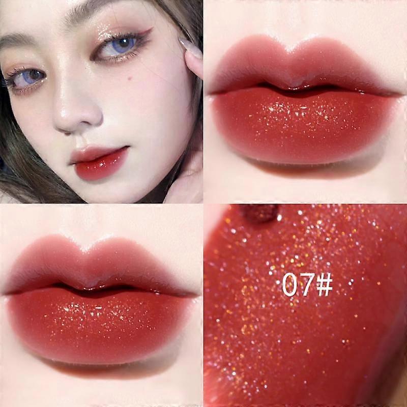 Peach Cherry Lip Tint Cute Mini Lipstick Shimmer Shiny Sequins Lipgloss