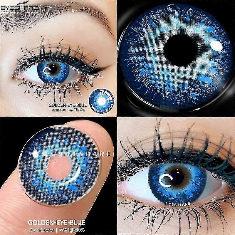 Squisita Lenti a contatto colorate per gli occhi 2pcs Anime Cosplay Lenti colorate Blu pazzo Halloween Lenti a contatto Trucco di bellezza OCCHI DO...