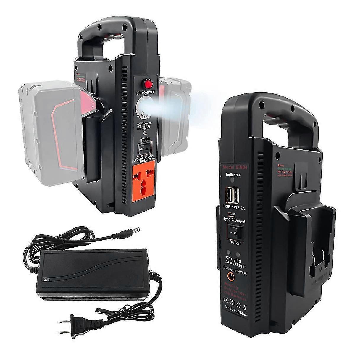150w Power Supply Inverter For 18v -ion Battery, Dc 18v To Ac 120v Portable 2-channel Power Inverte