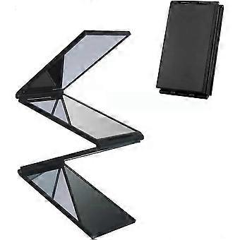 Four Panel Folding Mirror 4 Sided Foldable Makeup Mirror Handheld Mirror Compact Folding Mirror Tabletop Mirror for Self Styling and Hair Cutting Make