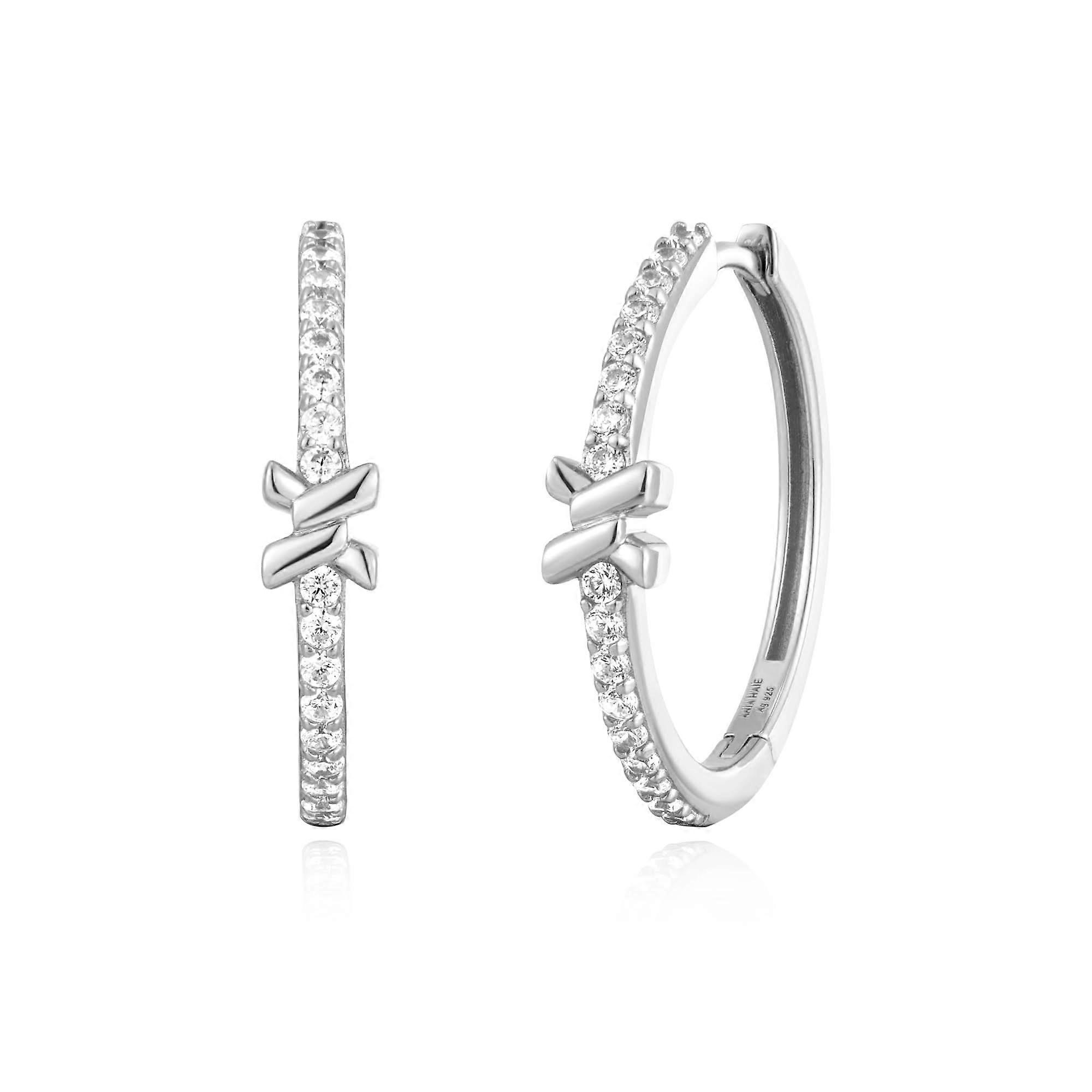 Ania Haie Silver Cross Hoops E061-14H