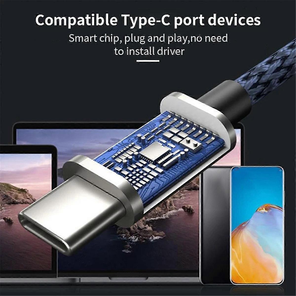 USB C Sound Card Speaker 3.5mm Audio Interface Adapter for