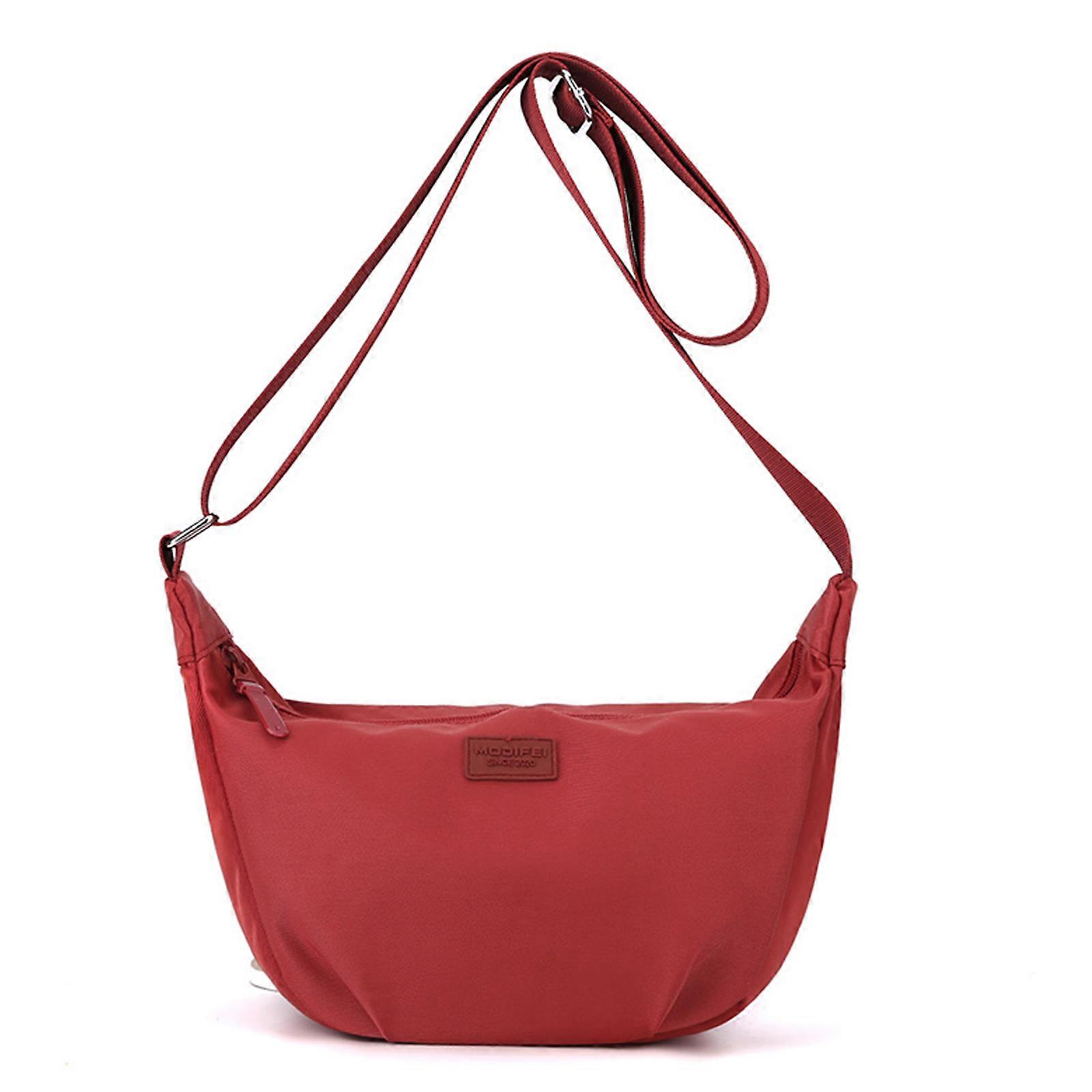 Trendy Half Moon Shoulder Bag Spacious and Functional Dumpling Crossbody Bags for Daily Street Use Red