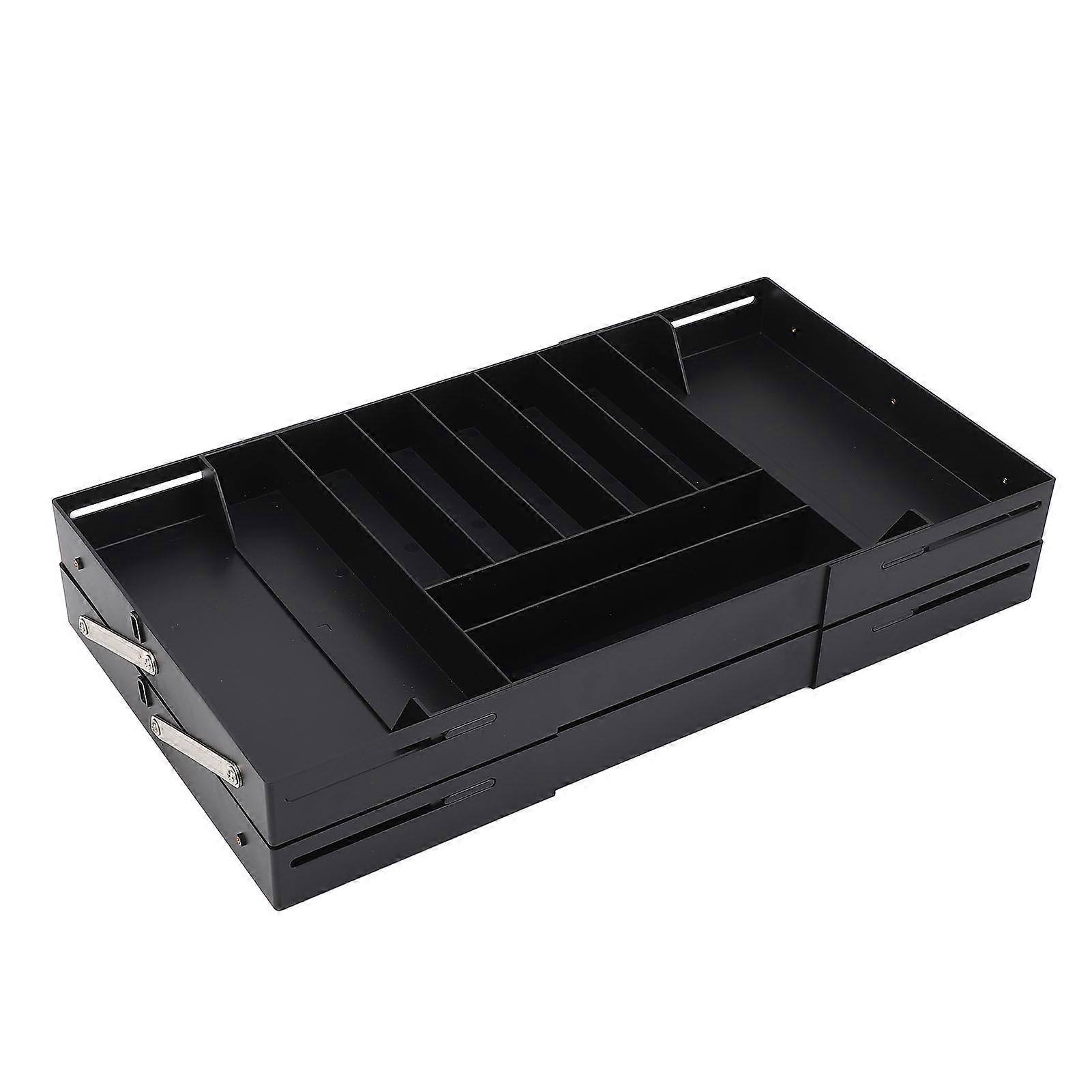 Drawer Foldable Organizer Tray Multifunctional Space Saving Multi Level Expandable Desk Organizer Black 