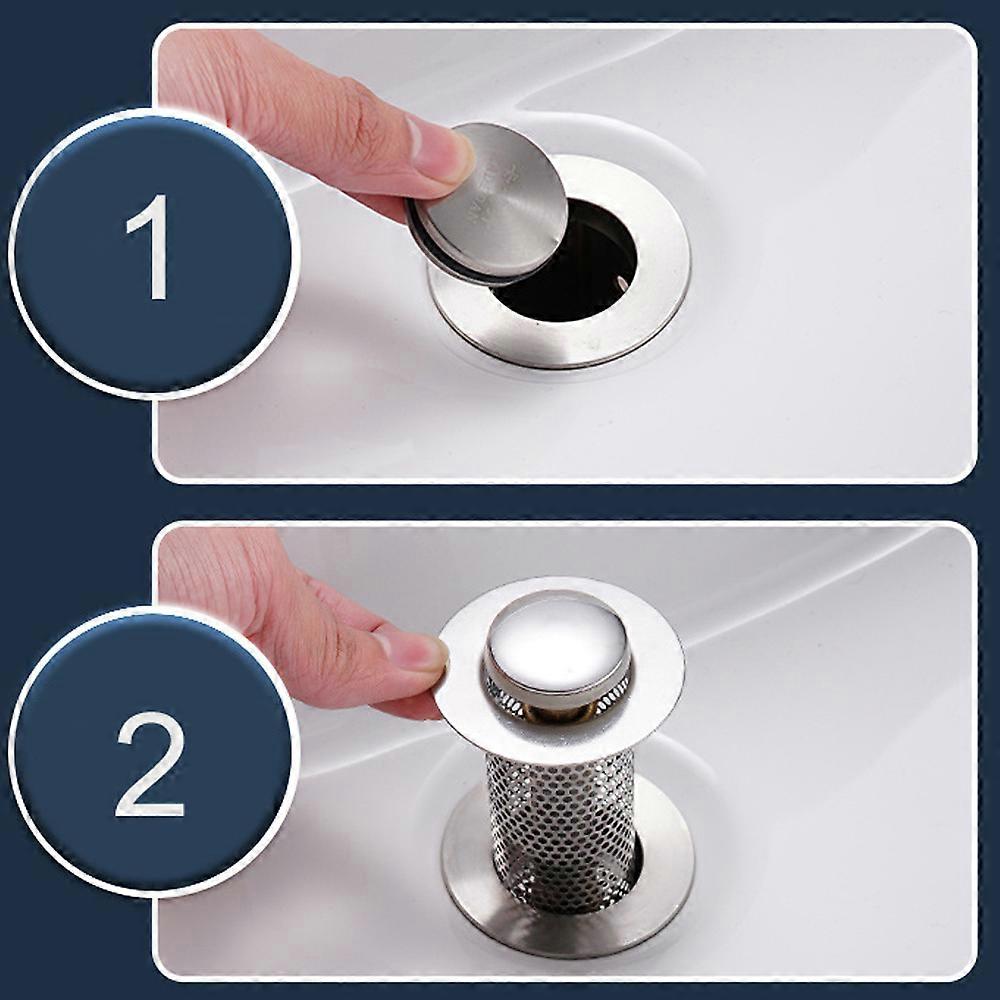 Universal Sink Stopper with Basket Bathroom Bounce-out Copper cores Sink Drain Stopper Wash Basin Strainer