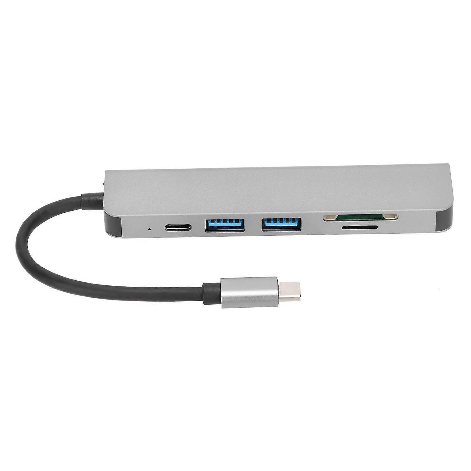 USB 3.0 Hub 6 in 1 Durable Sturdy 87W Fast Charging 5Gbps Stable Quick Portable USB C Docking Station