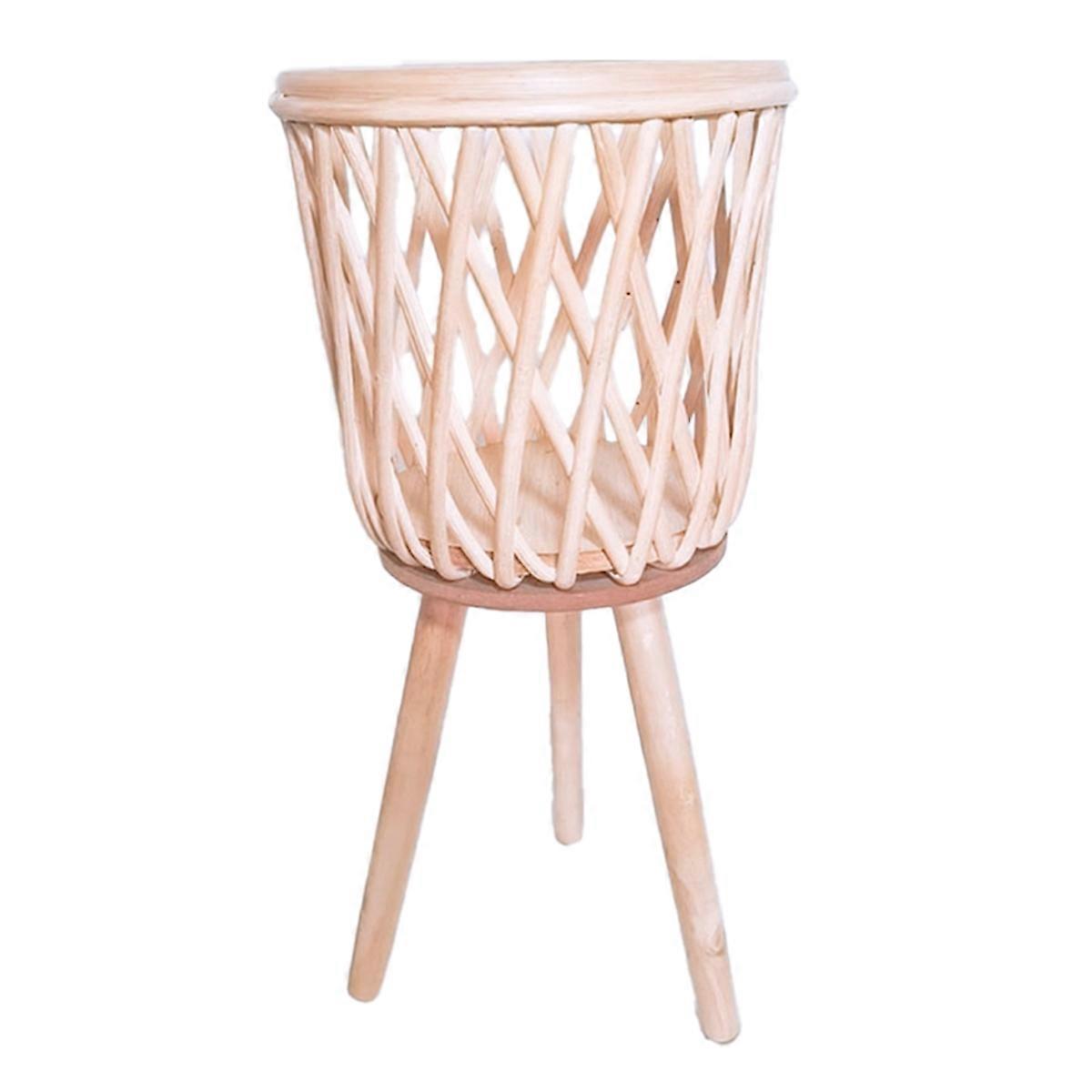 Rattan Plant Stand with Legs Woven Rattan -Planter Stand
