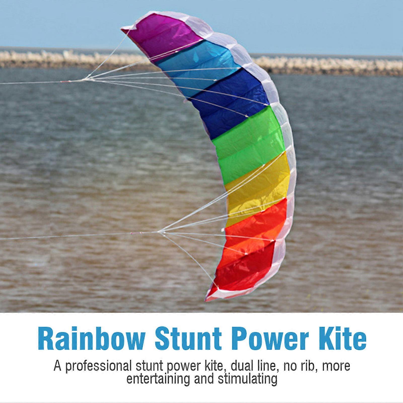 1.4m/2m/2.7m Colored Dual Line Stunt Power Sport Flying Kite Outdoor Seaside Beach Toy