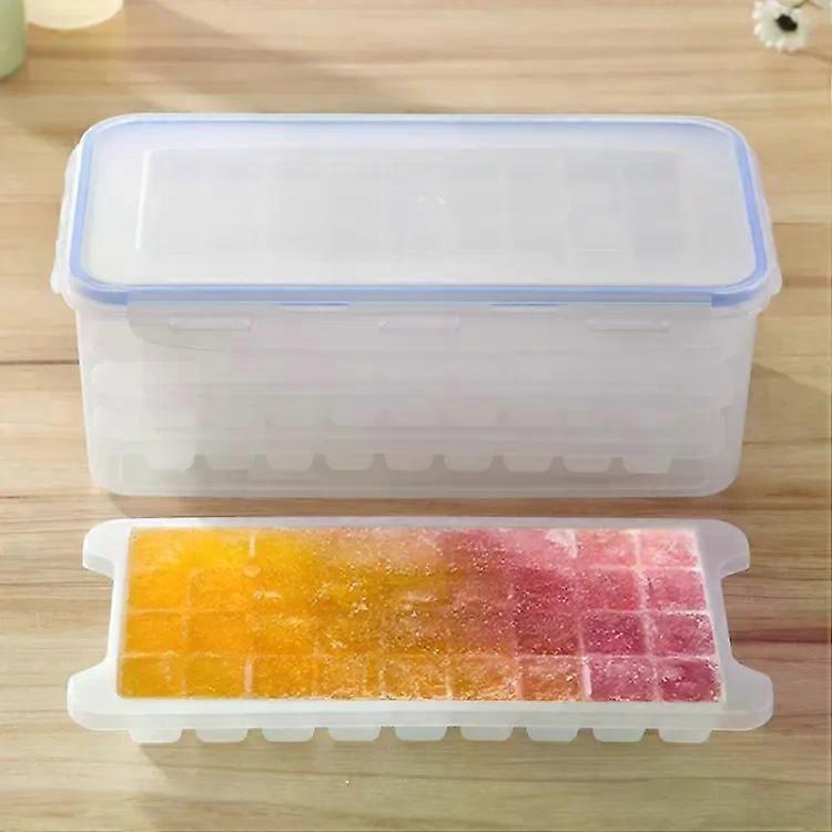 Small Square Ice Mold Tray-Multi-layer with Cover,4 Layers -