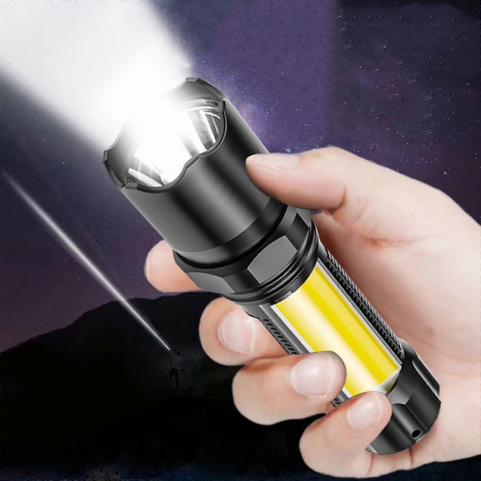 Portable Flashlight Outdoor LED Multifunction COB Side Light Household Strong Light Flashlight FF