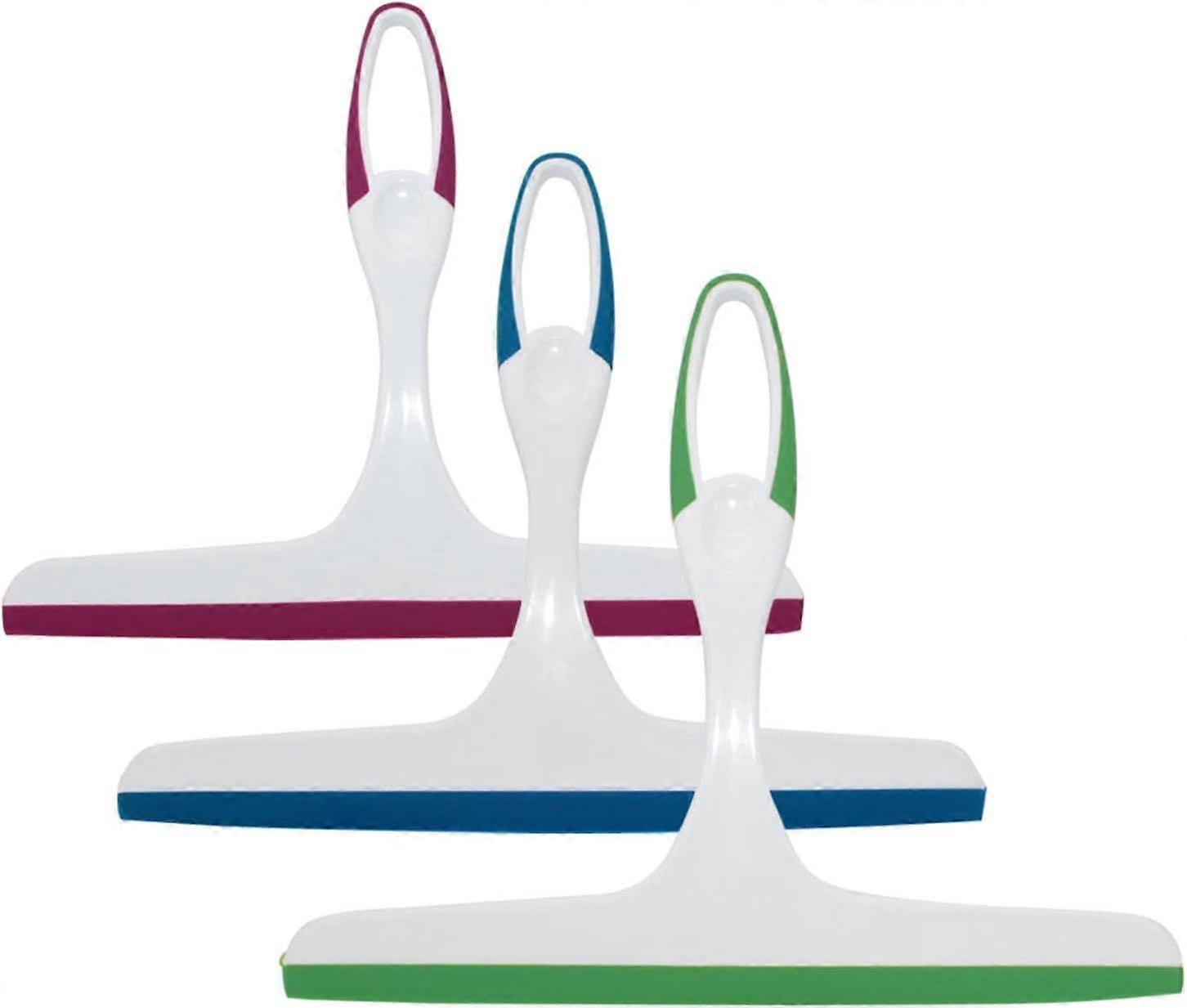 3-Pack Hand Held Rubber Shower Squeegee for Glass