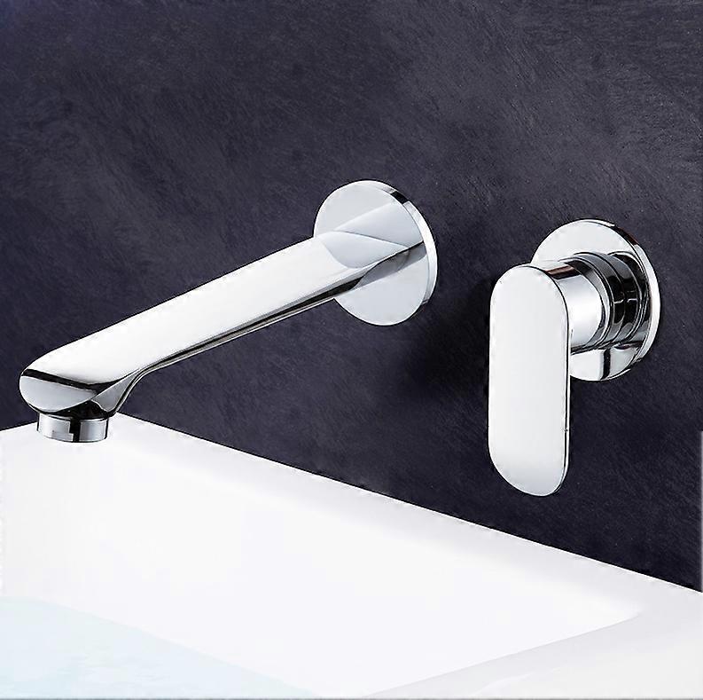 Faucet Recessed Wall Installation Full Copper Basin Faucet (Silver Split)
