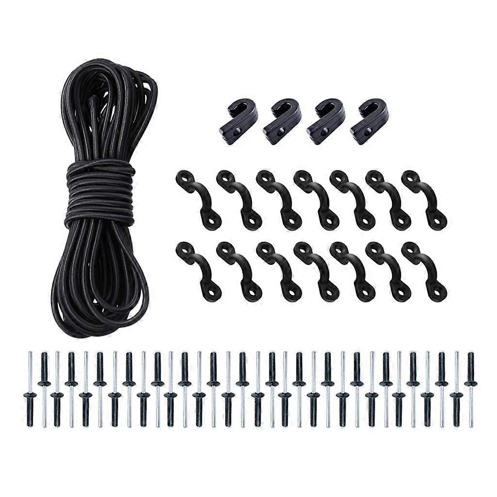 DYNWAVE Kayak Deck Rigging Kit:8m Elastic Bungee Cord + J Hooks + Pad Eyes +