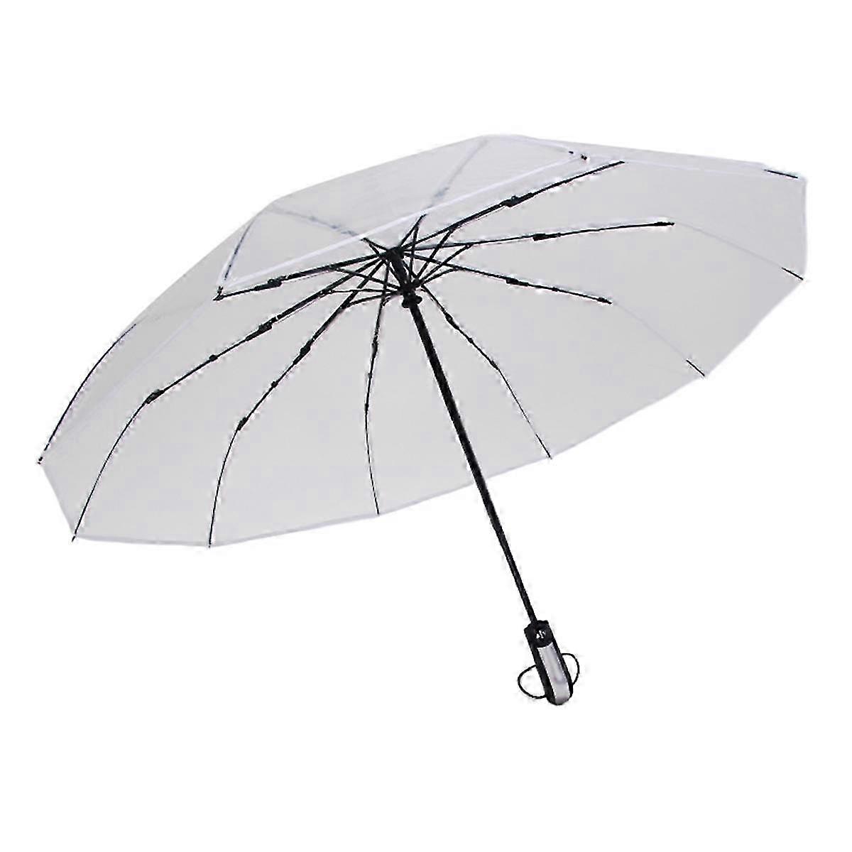 LM Automatic Transparent Pocket Umbrellas Clear Umbrellas Foldable Bridal Umbrellas for Wedding Windpr DWL