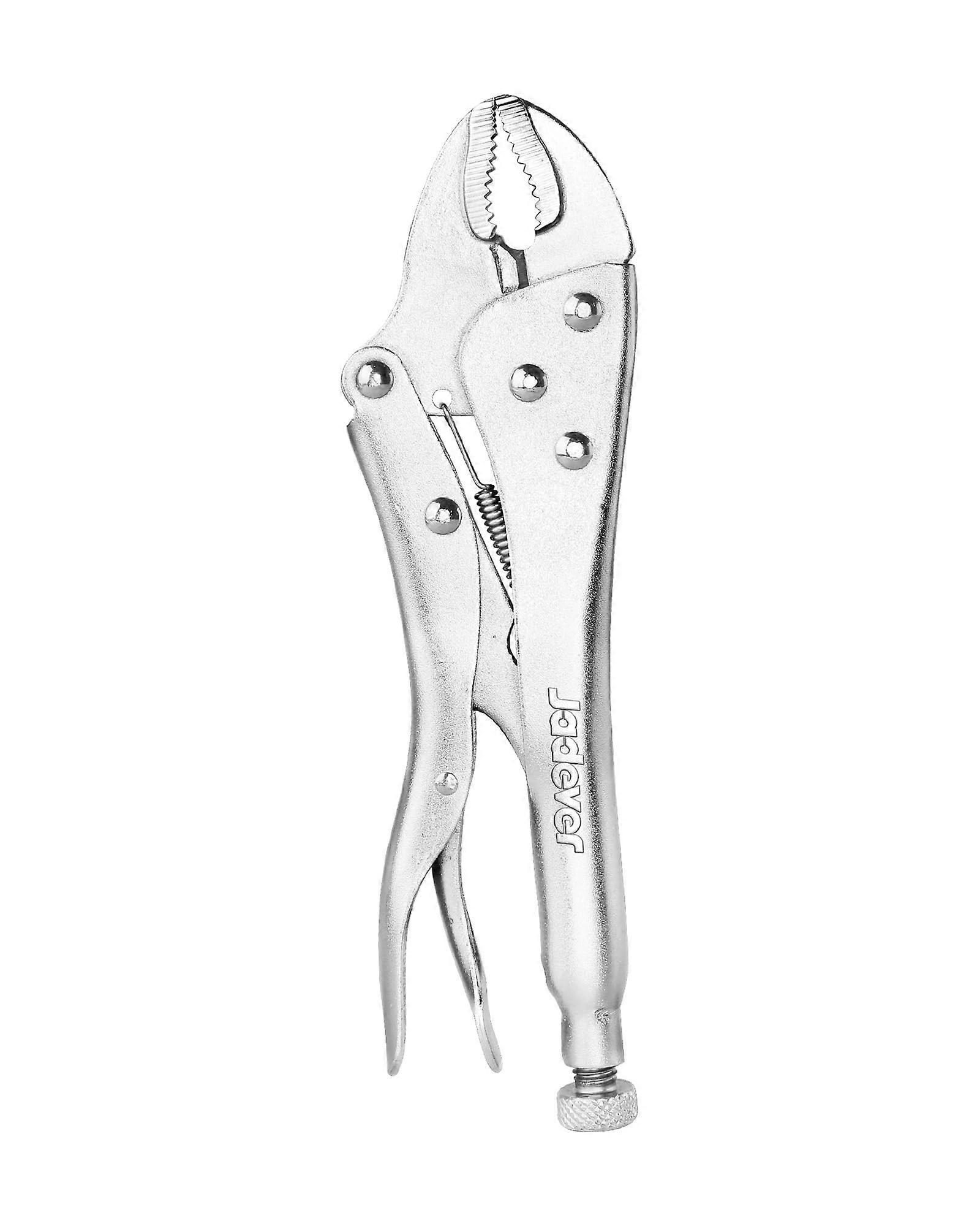 10-Inch Locking Jaw Pliers with Curved Jaw Vise Grip, 45mm Max Opening, Nickel Plated, Quick Release For Clamping and Welding