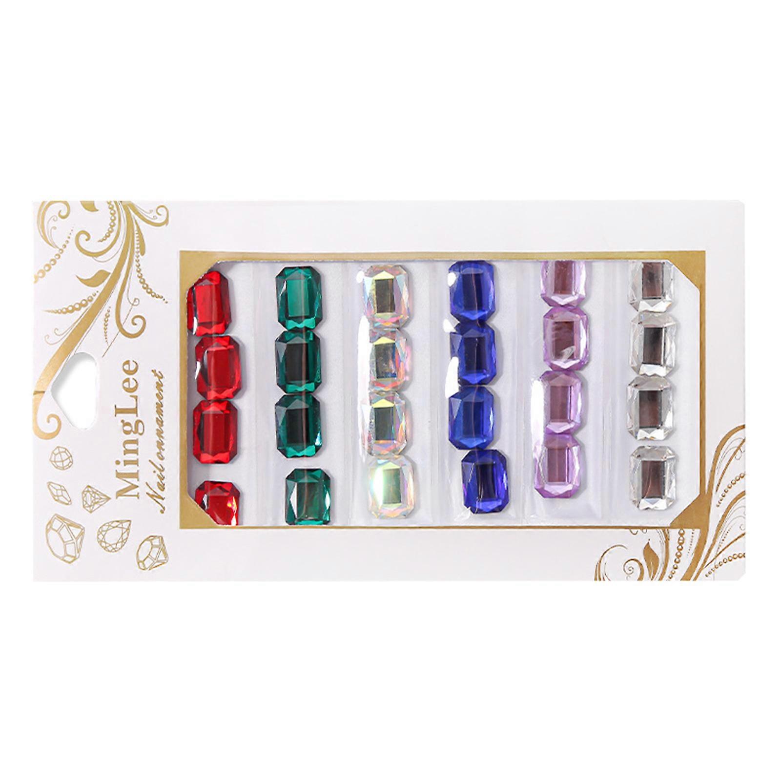 kahdeksankulmainen tasapohjainen timantti iso timantti puku laukku manikyyri koristelu kynnet PU9217