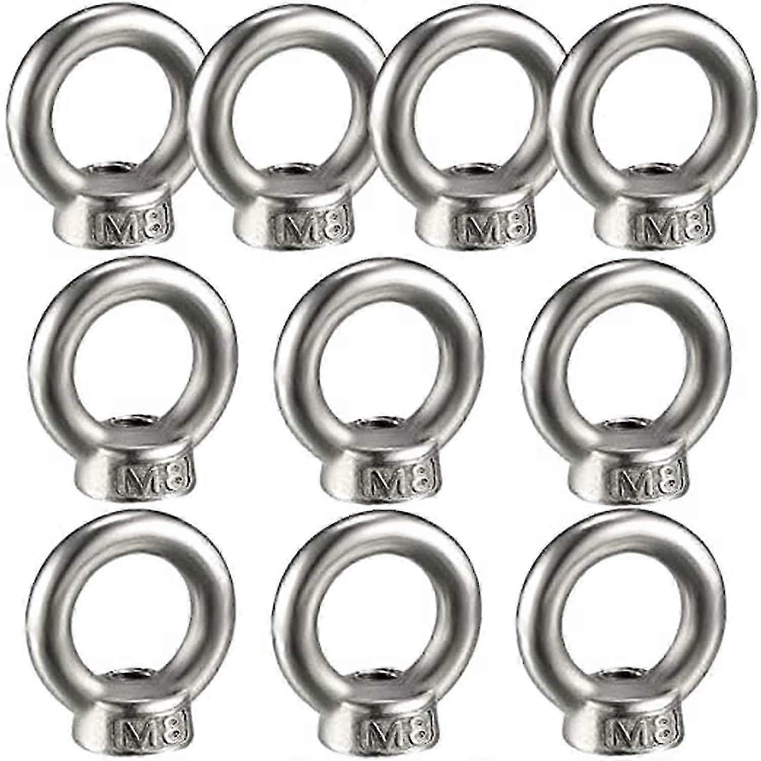 10 Stück Edelstahl-Ringmutter, M8-Ringmutter, Hardware-Ringmutter, Innengewinde N P