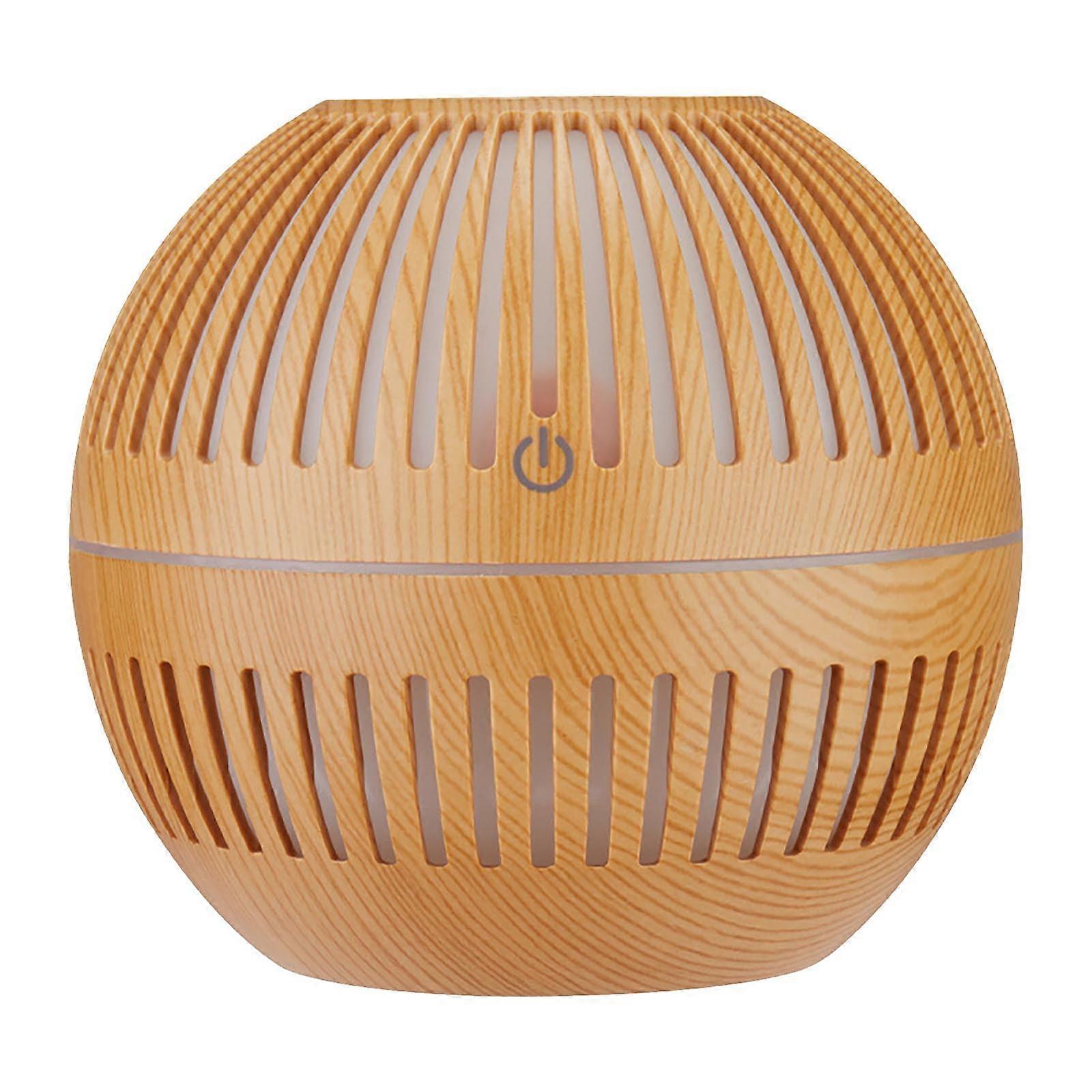 Circular Retro Style Hollowed Out Wood Grain Aromatherapy Machine Humidifier Oil Purification And PUW0708