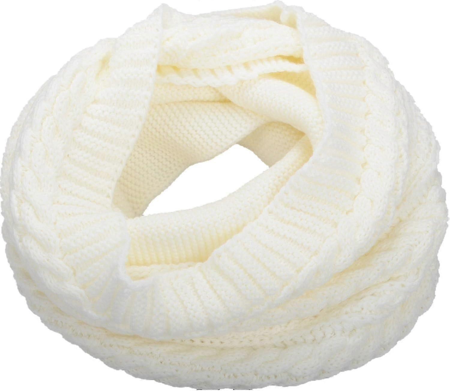 Womens Thick Ribbed Knit Winter Infinity Circle Loop Scarf Premium