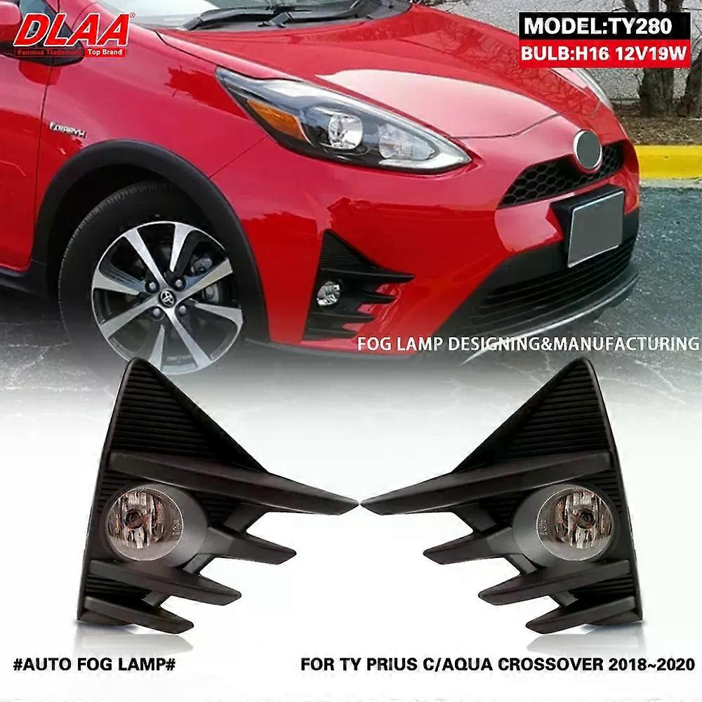 High qualityDLAA For PRIUS C AQUA CROSSOVER 2018 2019 2020 Front Fog Lights Car Styling Spot Light Fog Lamps With Switch - 1 Pair