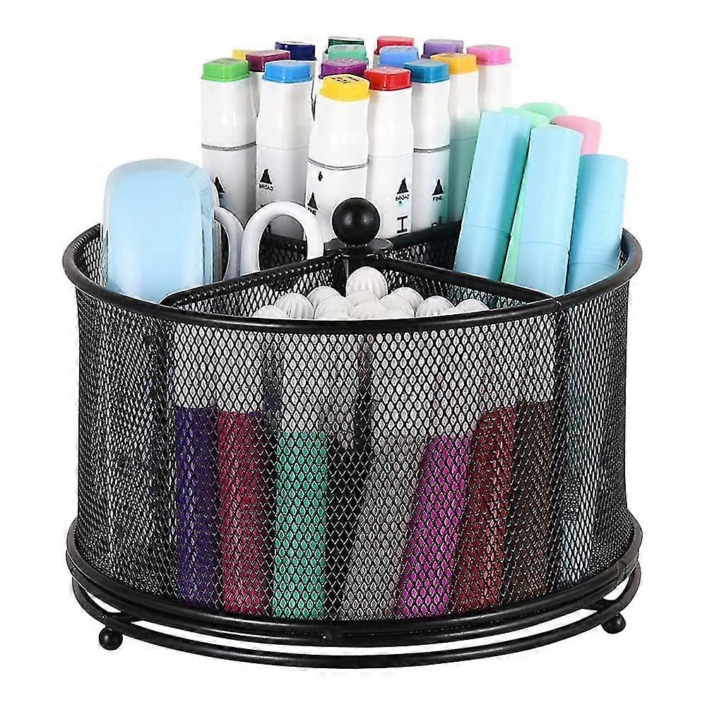 Rotating Pen Holder Manager, Storage Manager (with 4 Compartments)(black)