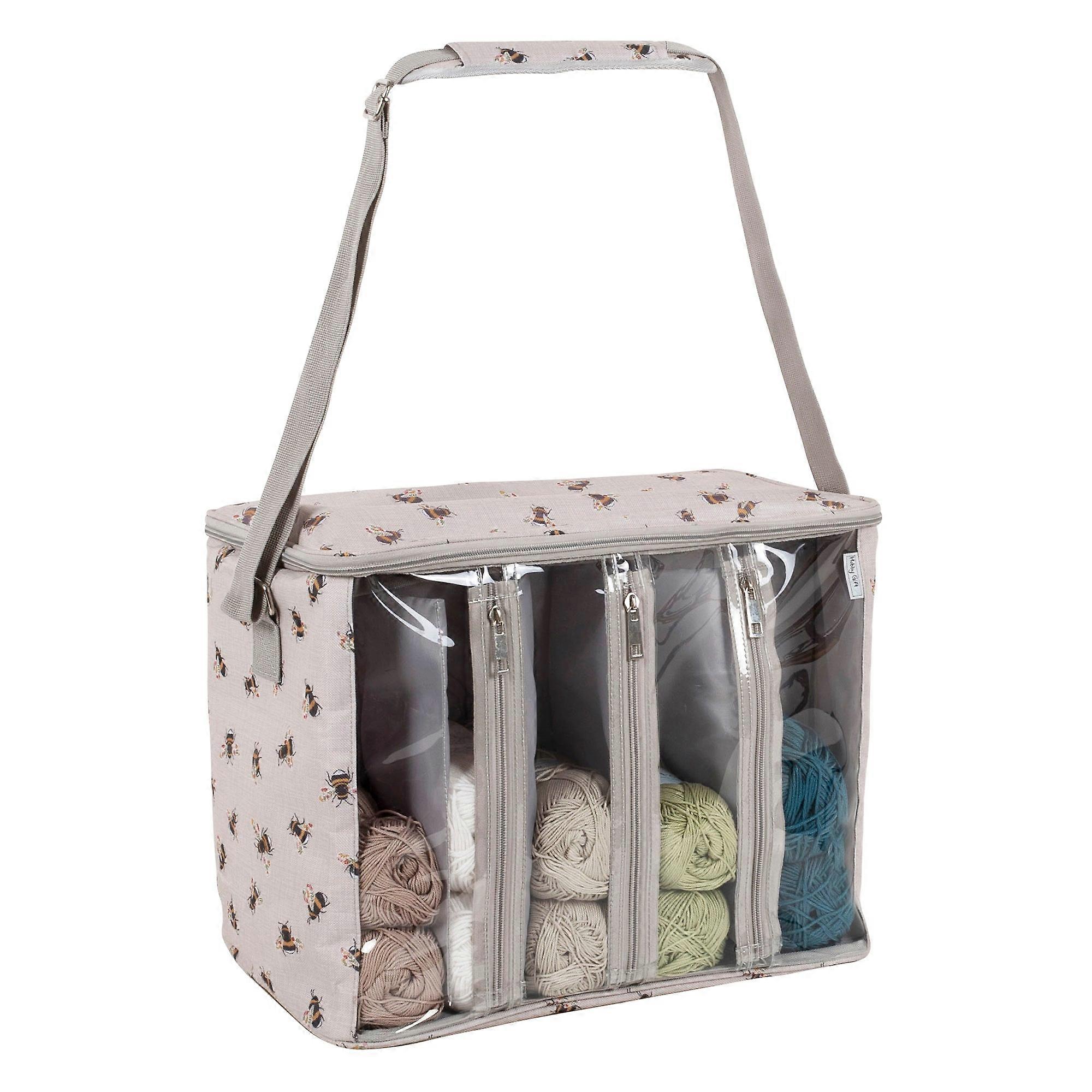 Hobby Gift Knitting Bag With Yarn Storage: Bee