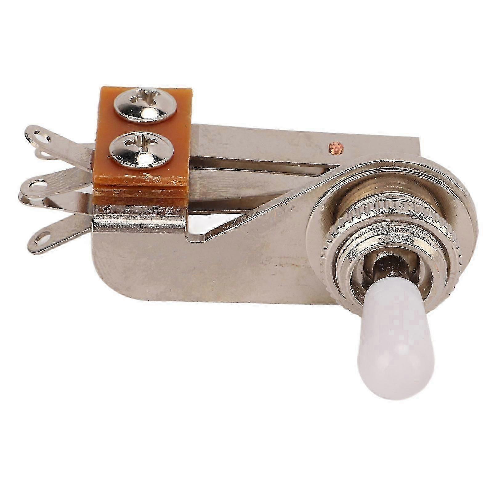 3-vägs L-formad vippströmbrytare Elgitarr Pickup Selector Ersättning Toner Kontrolldelar med vitt lock för gitarrelektronik och modifieringar