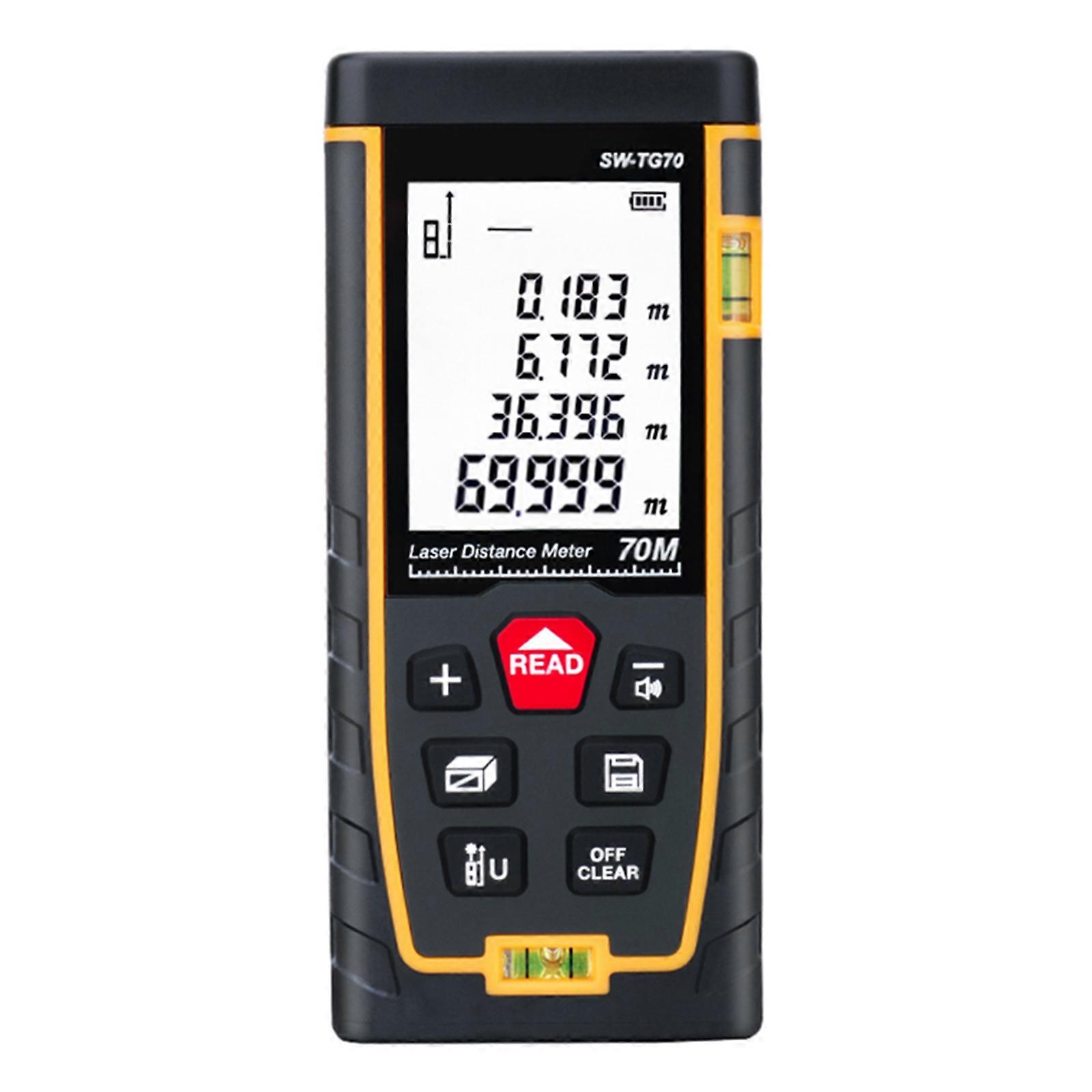 Accurate La-ser Measurement Tool 50/70/100/120m with 2 Bubble Levels Battery Supply La-ser Rangefinder Range Finder Multicolor