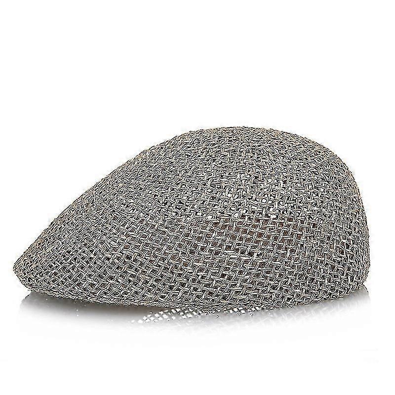 Women's/men's Straw Flat Cap - Hat With Visor Spring-summer L58-60cm