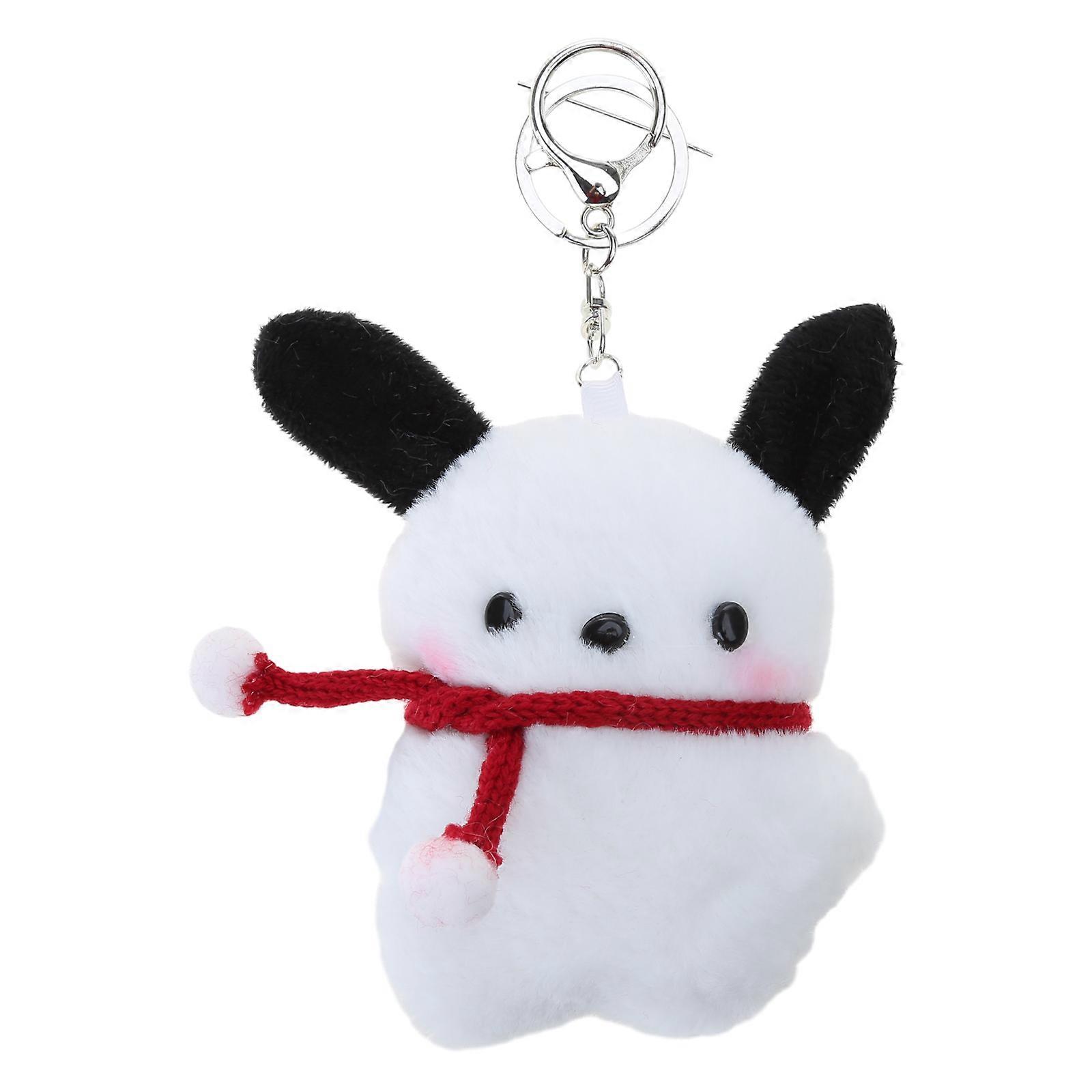 Cute Stuffed Animal Keychain Dog Toy Pendant Keyring Soft Lightweight Keychain Backpack Keyholder with Silicone Strap