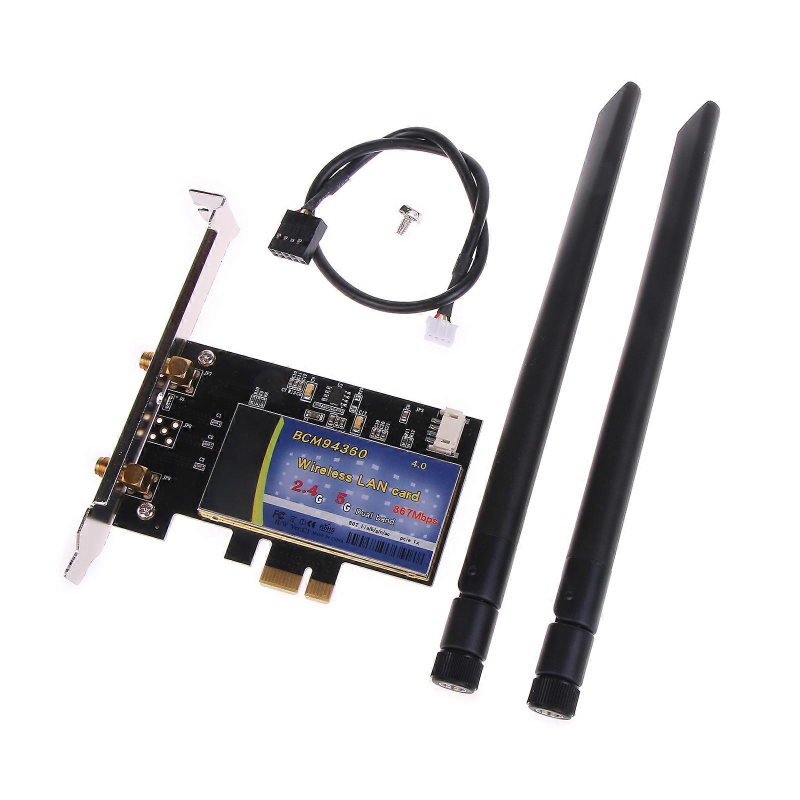 Dualband-Netzwerkkarte -Broadcom BCM94360 802.11AC 1200Mbps PCI-E DESKTOP WIFI Adapter BT4.0 für Windows/MacOS