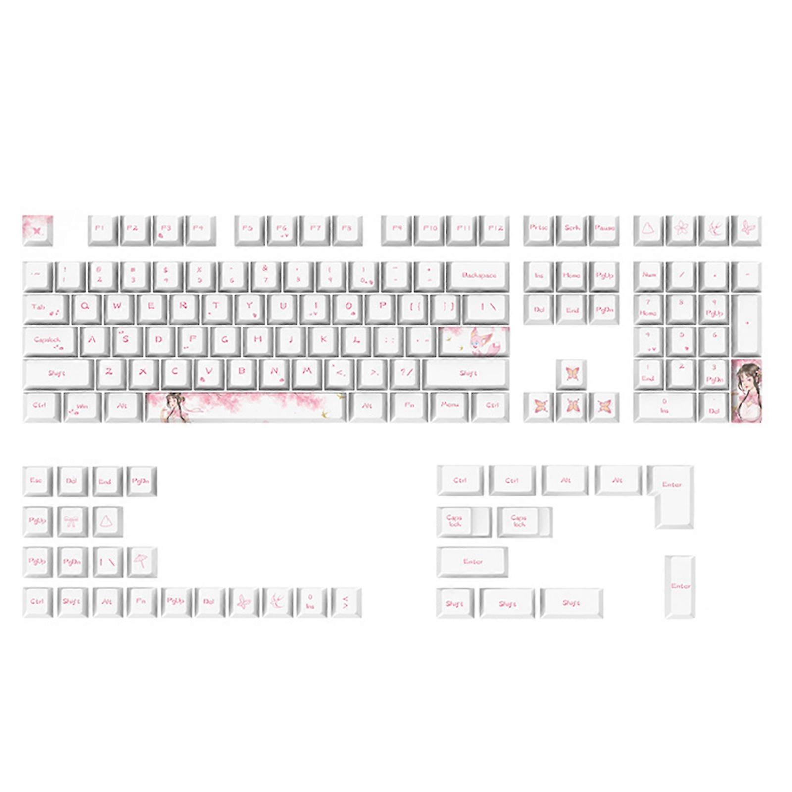 130 Keys Keycaps PBT Cherry Switch Game Keycap For 61/64/68/87/96/104/108 Layout Mechanical Keyboard DYE SUB Keycap Multicolor