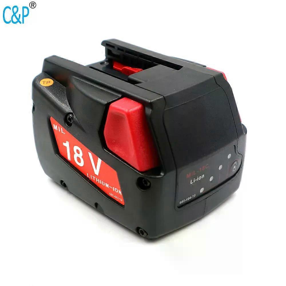 con For Milwaukee V18 18V Lithium-Ion Battery 3.0Ah High Capacity 48-11-1830 MV18B V18 F38 0824-24 Hammer Drill 0880-20 0920-23