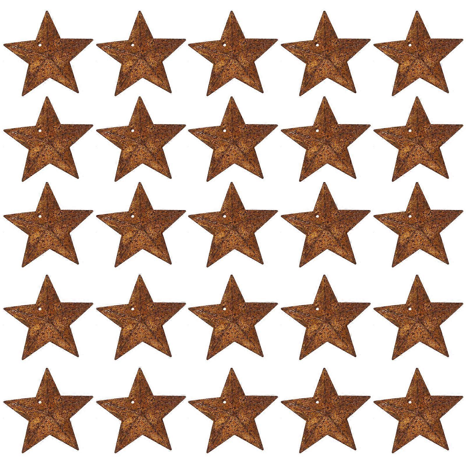 150pcs Rusted 5 Pointed Star Ornaments for DIY Crafts Decor – Durable Metal Hanging Pendants for Home Parties Decorations