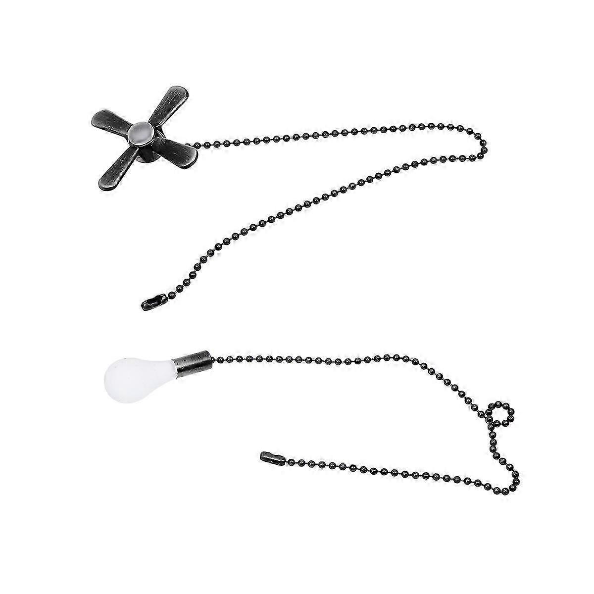 1Set Metal Beaded Ball Fan Pull Chain Fan and Bublb Pendant Fan Pulls Set Connector